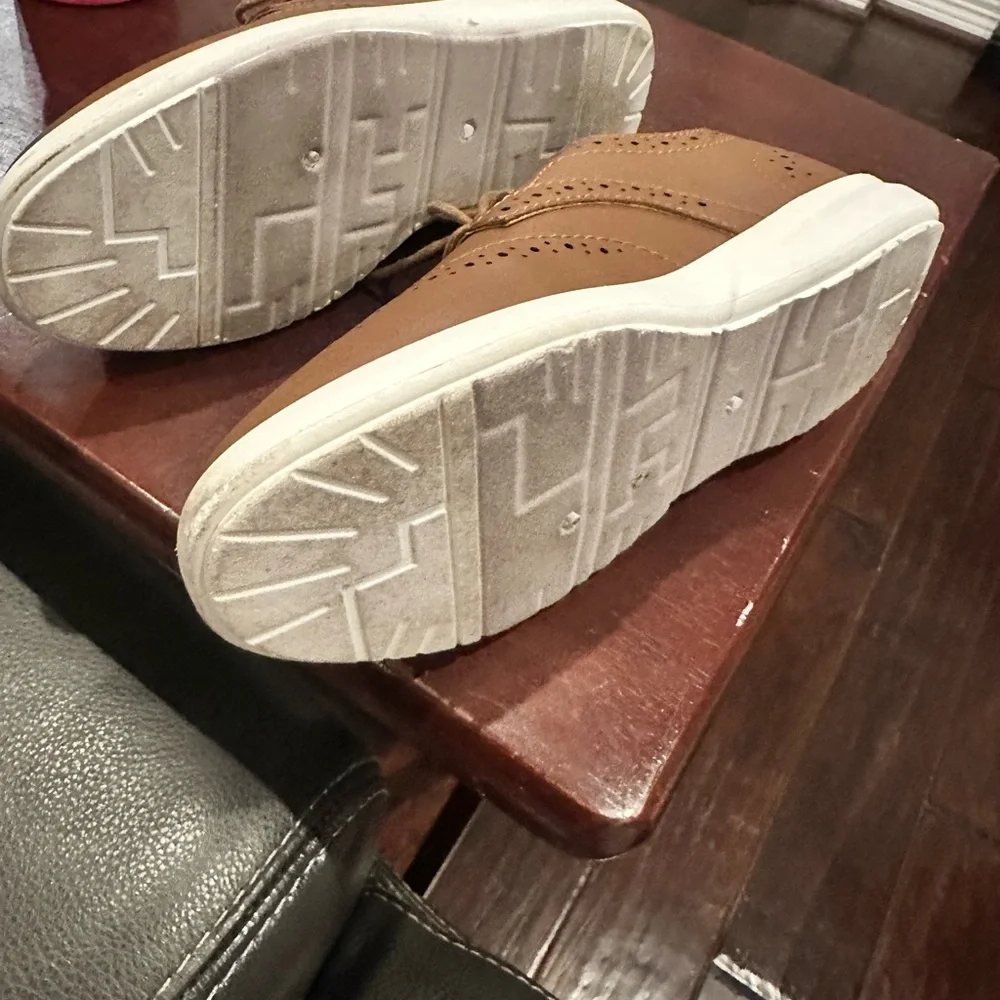 Steve Madden Boys BJAMES Cognac Wingtip Oxford Dress Shoes Size 3